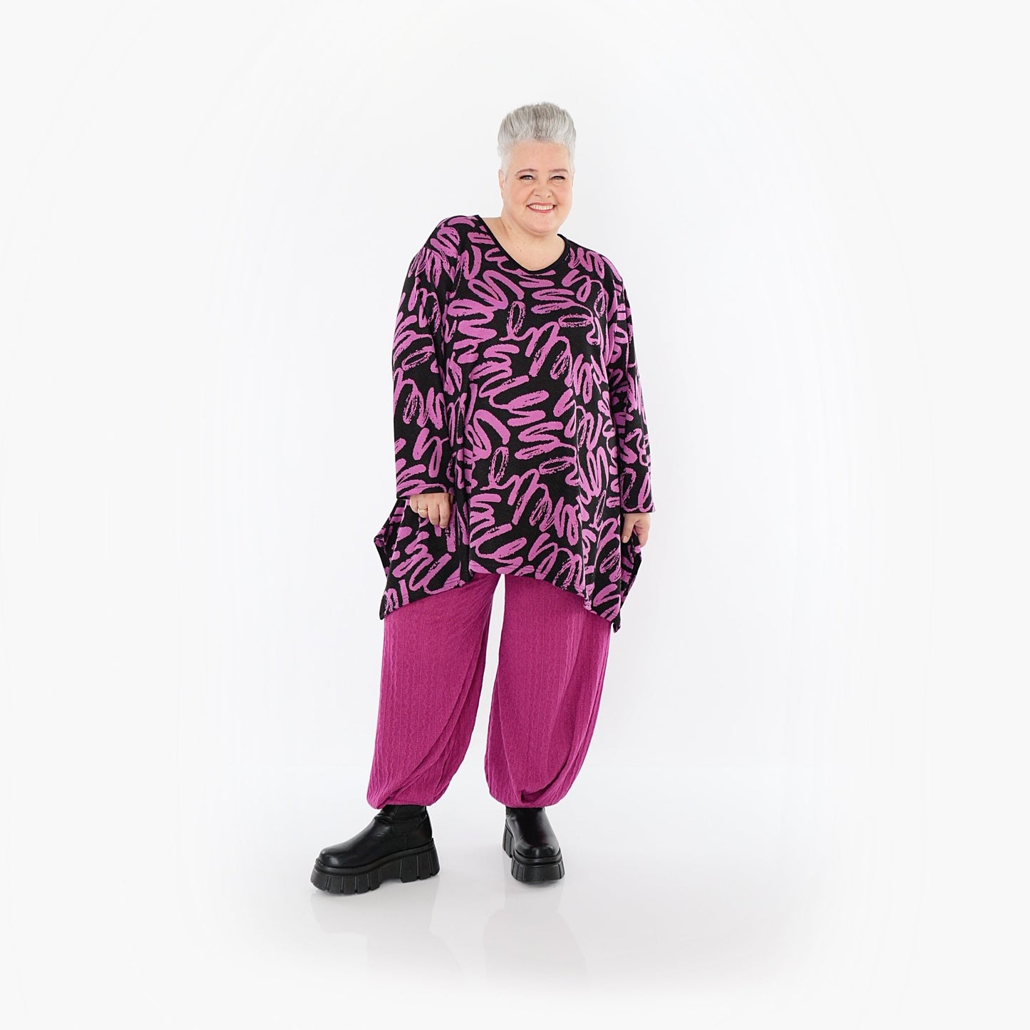 Akh 1529 01019 Shirt Black Fuchsia 6