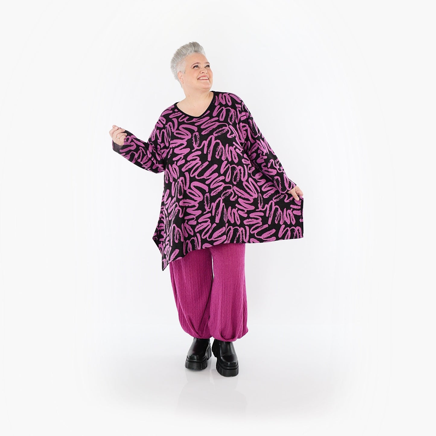 Akh 1529 01019 Shirt Black Fuchsia 7