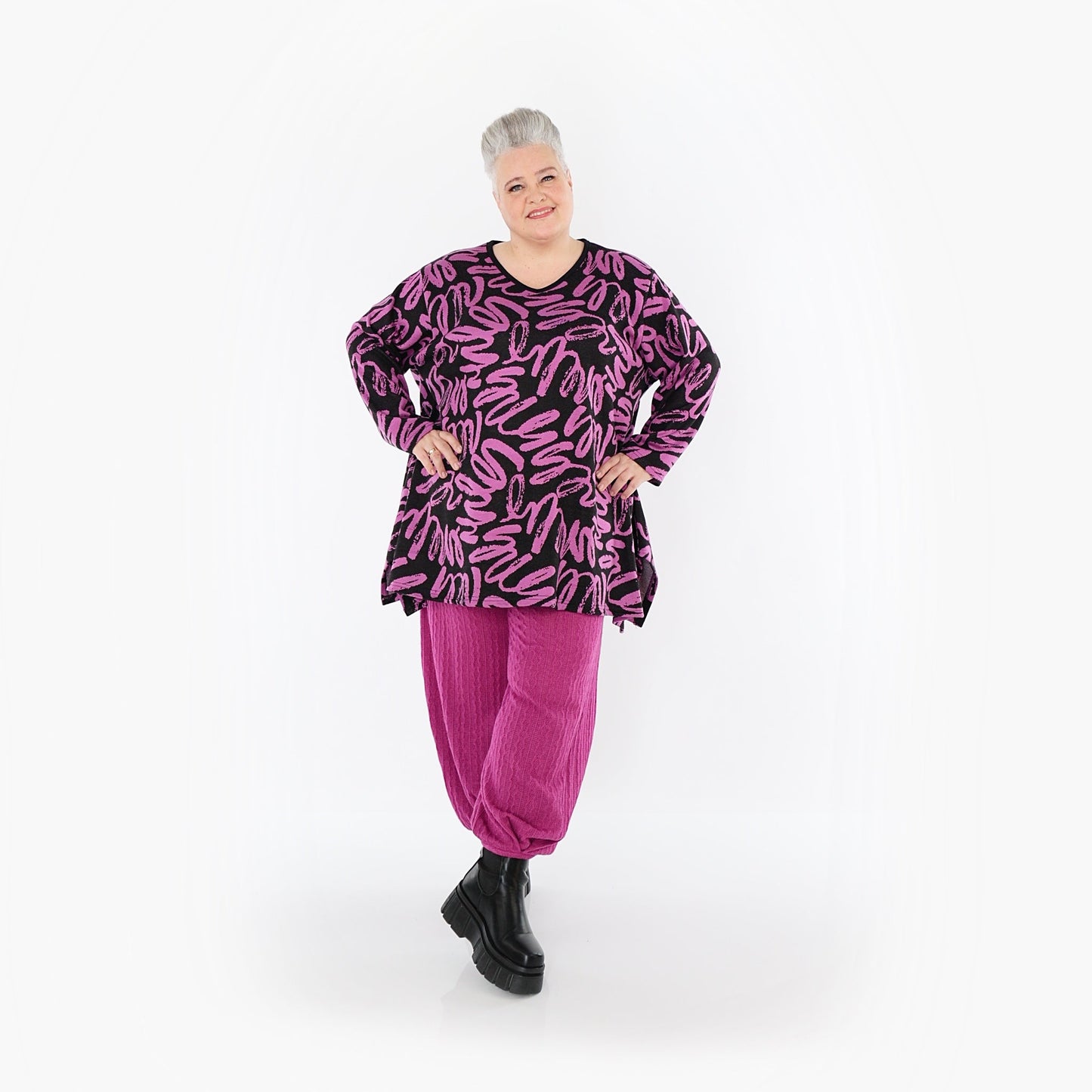 Akh 1529 01019 Shirt Black Fuchsia 8