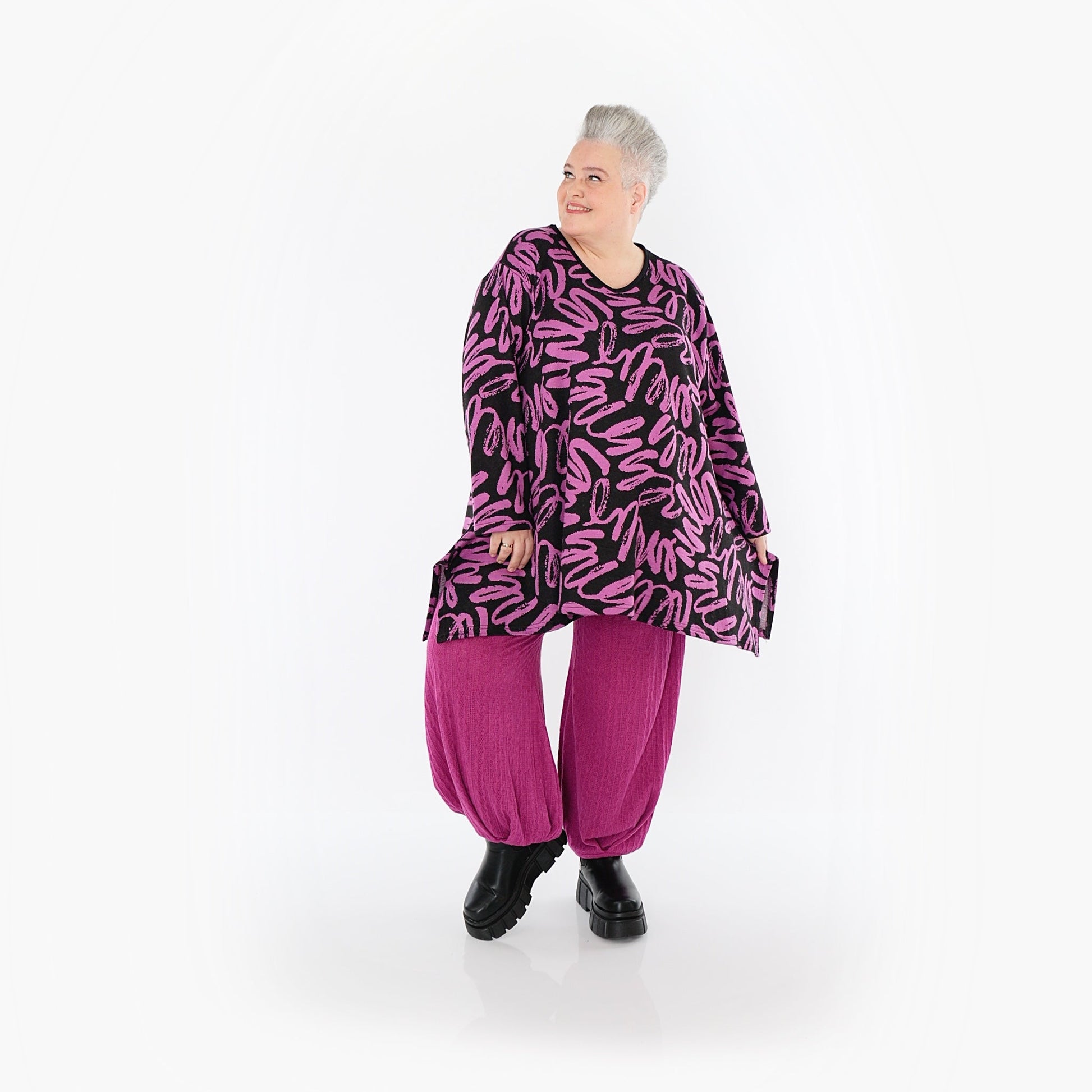 Akh 1529 01019 Shirt Black Fuchsia 9