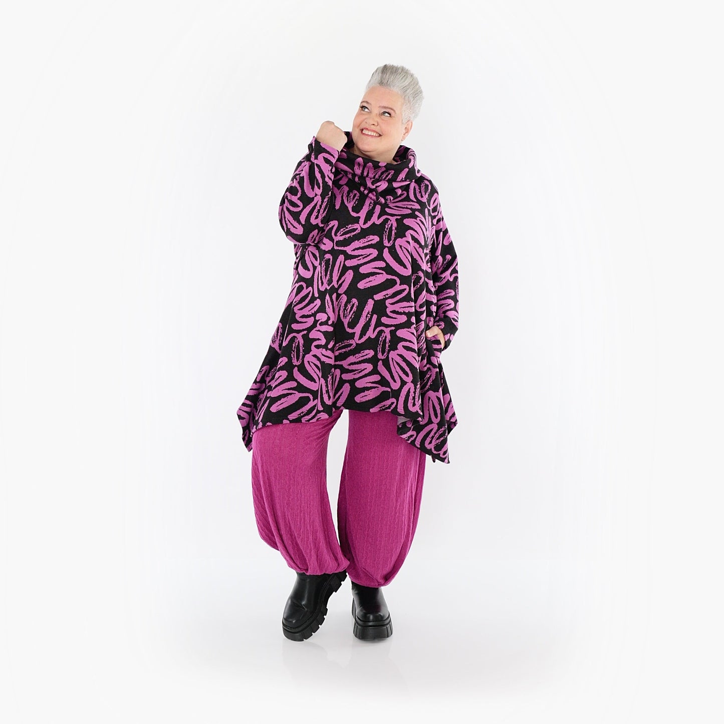 Akh 1529 03371 Shirt Black Fuchsia 8