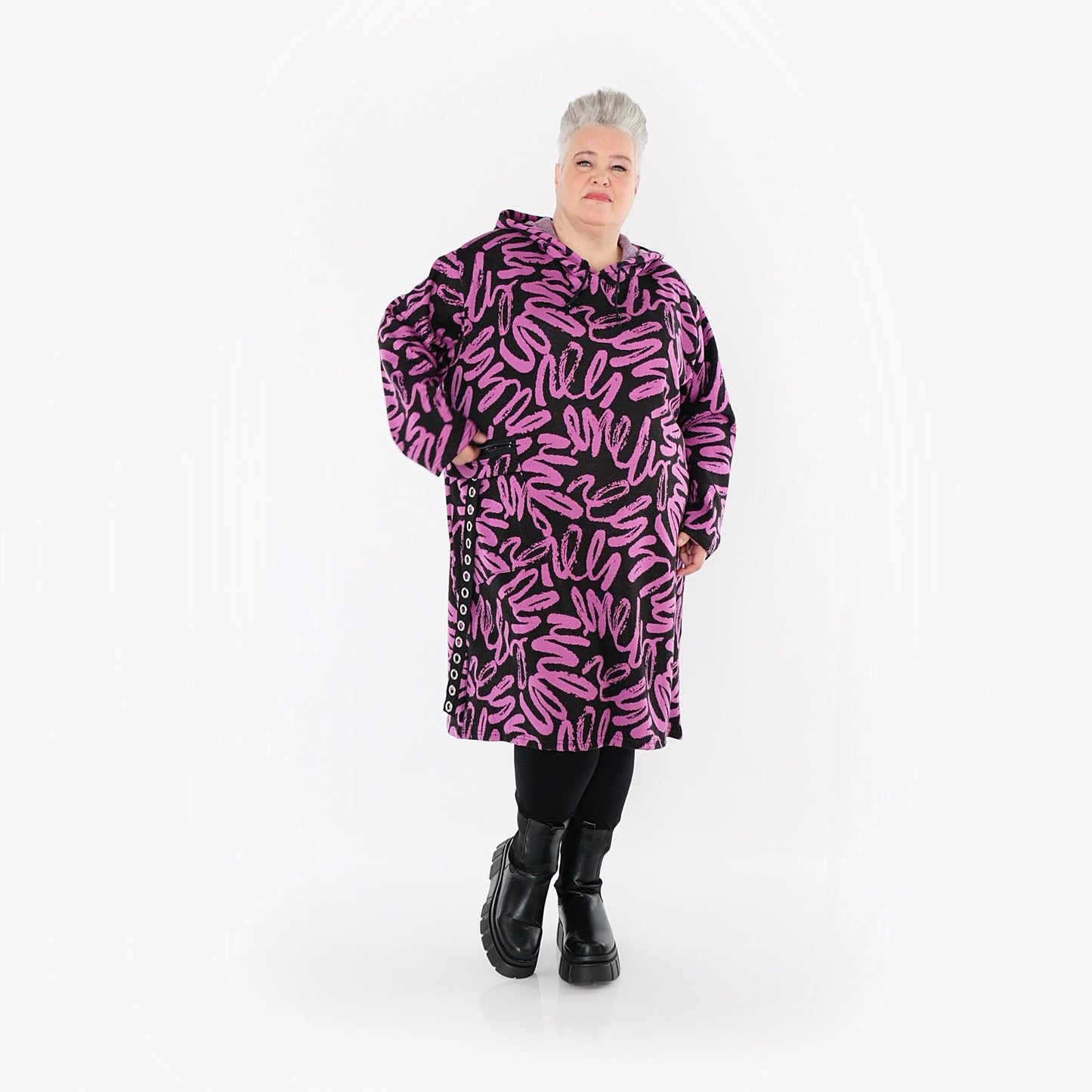 Akh 1529 06989 Dress Black Fuchsia 8