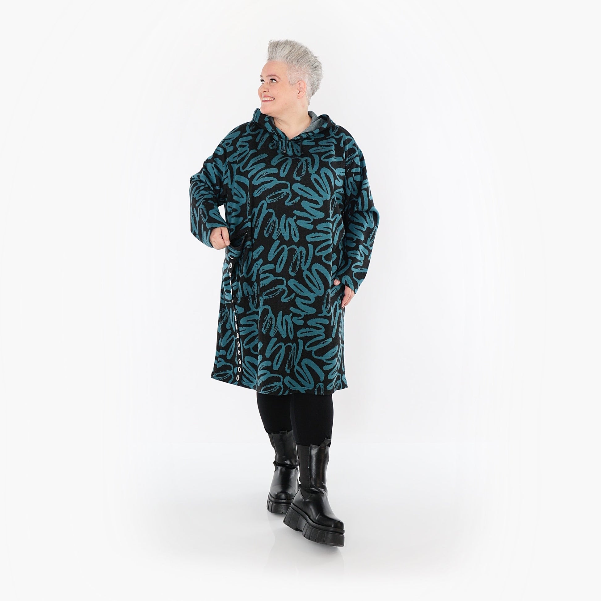 Akh 1529 06989 Dress Black Petrol 10