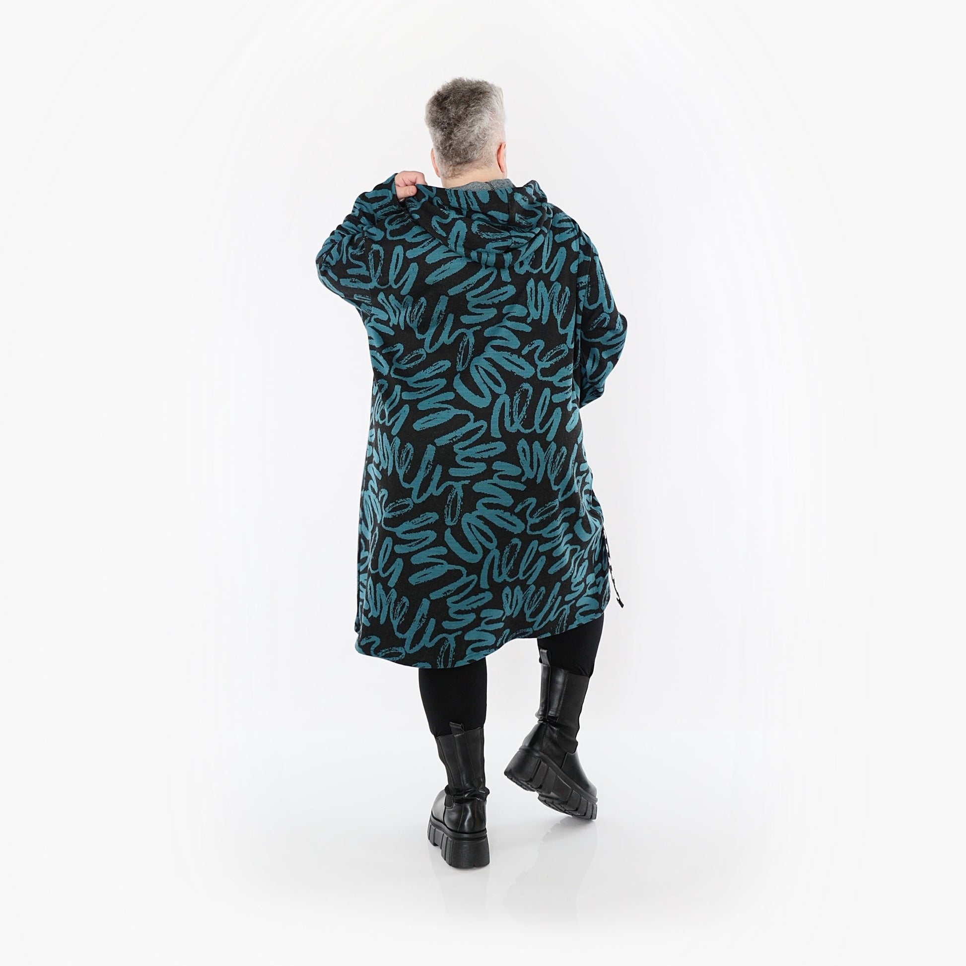 Akh 1529 06989 Dress Black Petrol 5