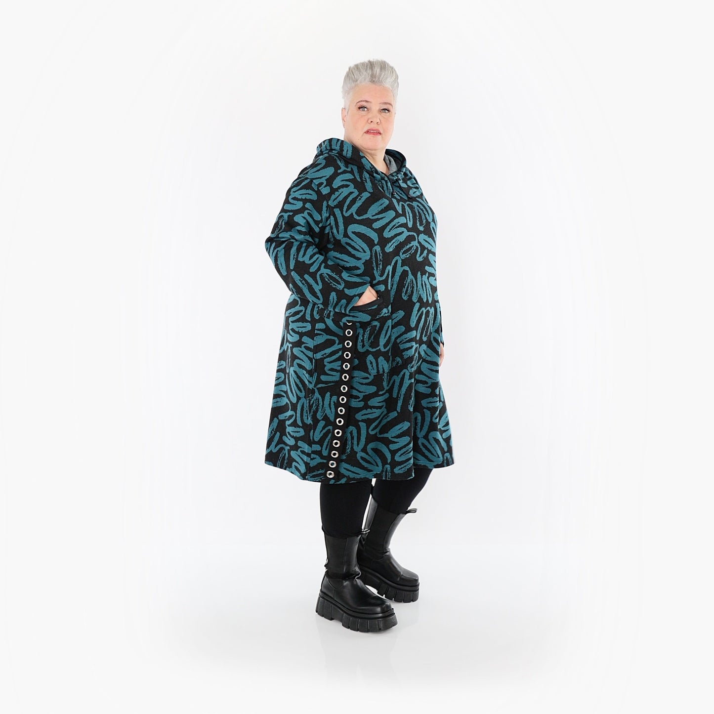 Akh 1529 06989 Dress Black Petrol 6