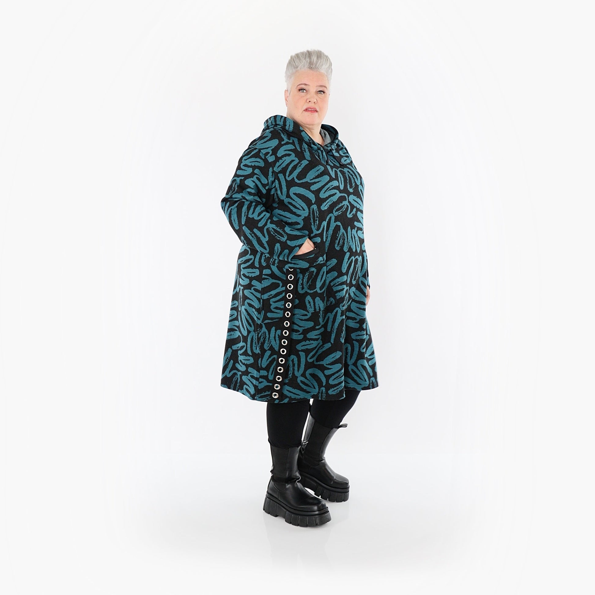 Akh 1529 06989 Dress Black Petrol 6