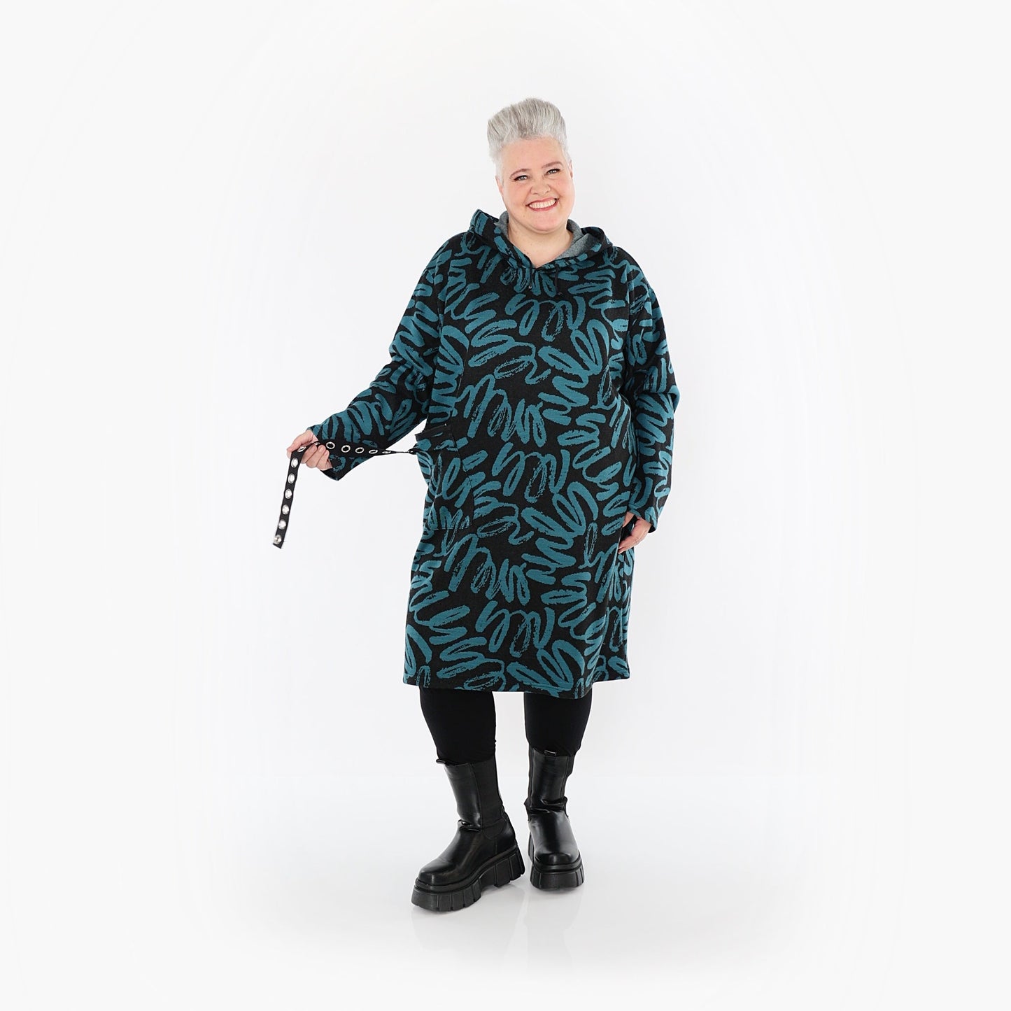 Akh 1529 06989 Dress Black Petrol 8