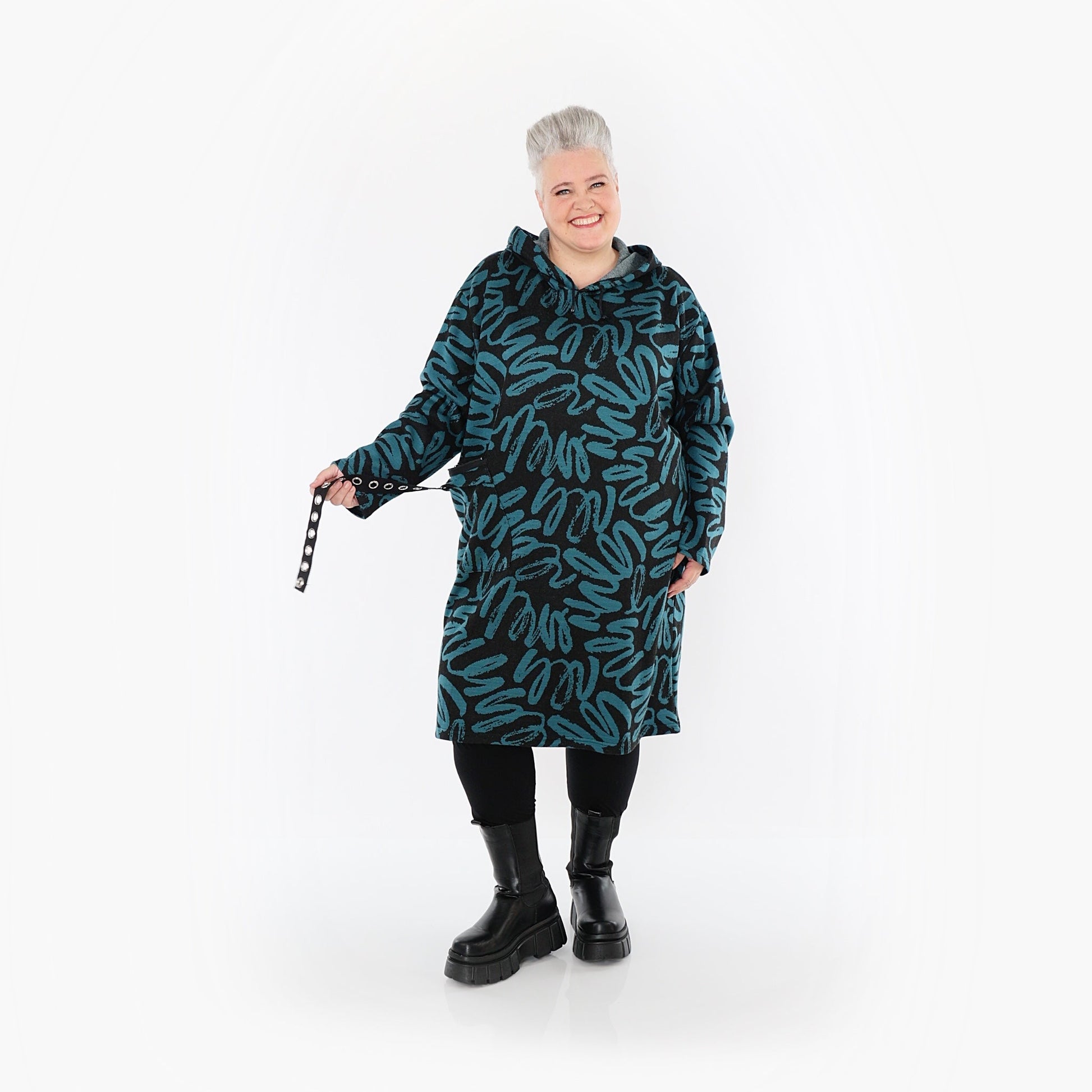 Akh 1529 06989 Dress Black Petrol 8