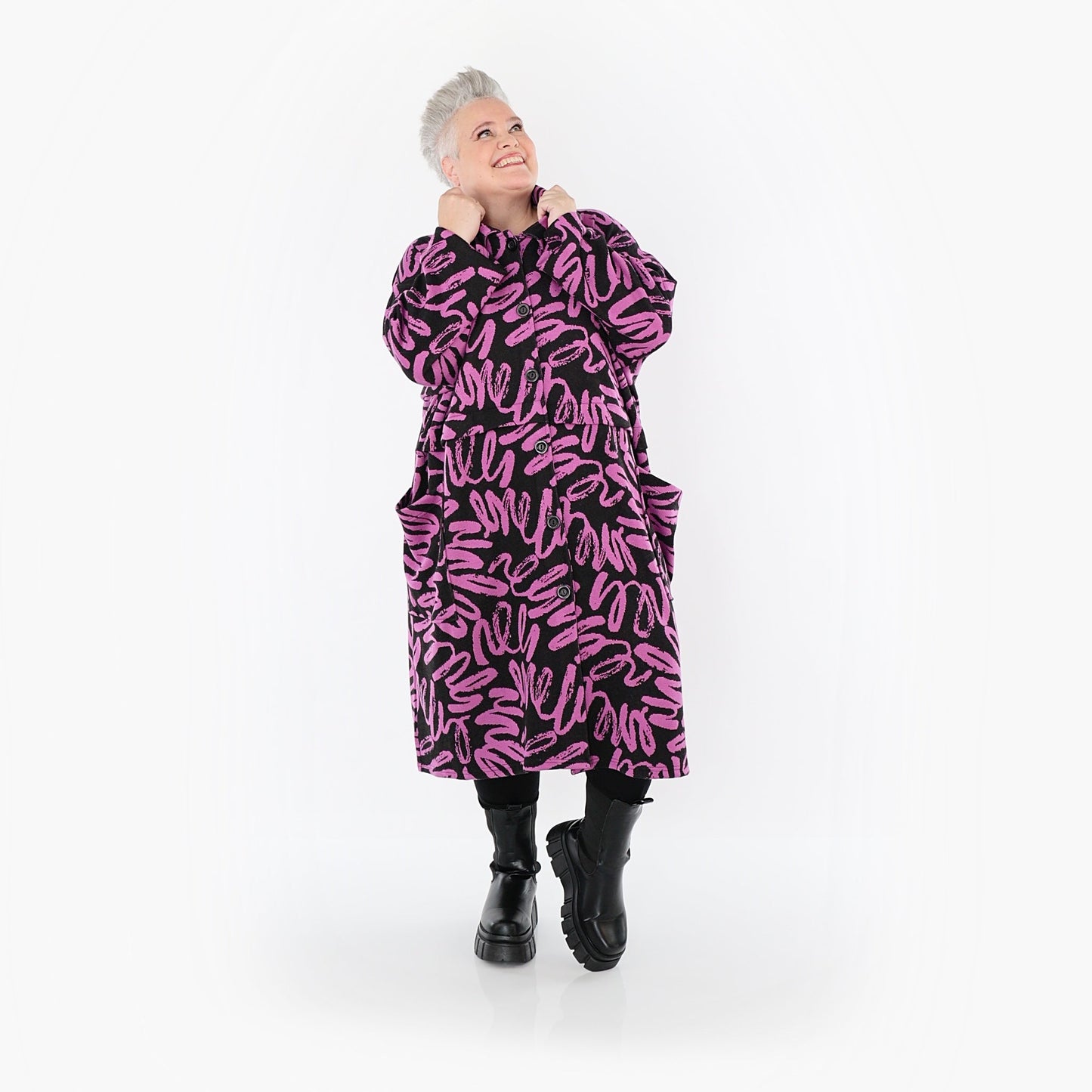 Akh 1529 07041 Coat Black Fuchsia 10