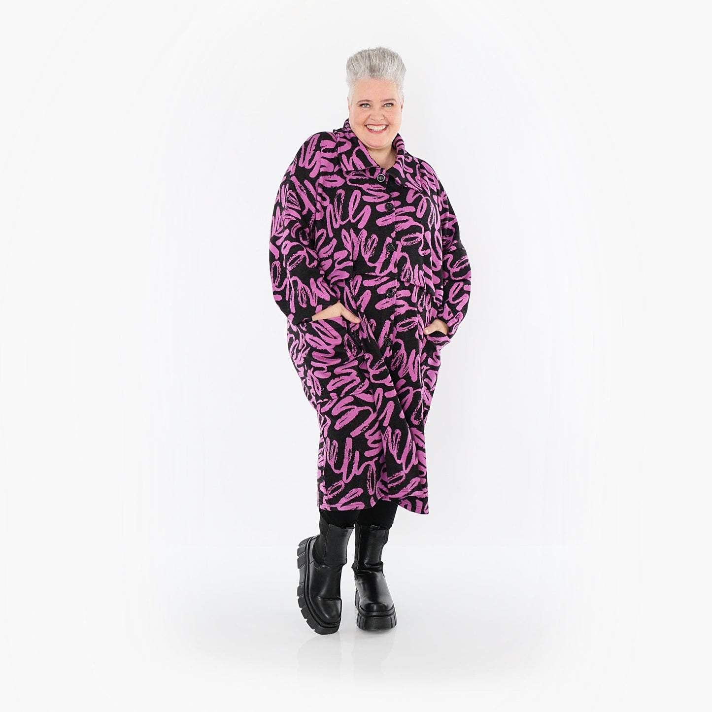Akh 1529 07041 Coat Black Fuchsia 11