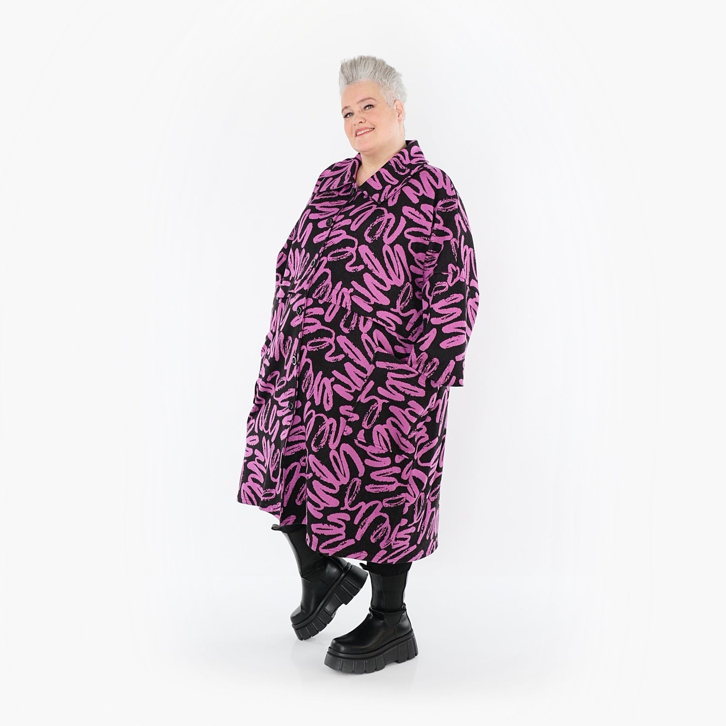 Akh 1529 07041 Coat Black Fuchsia 4