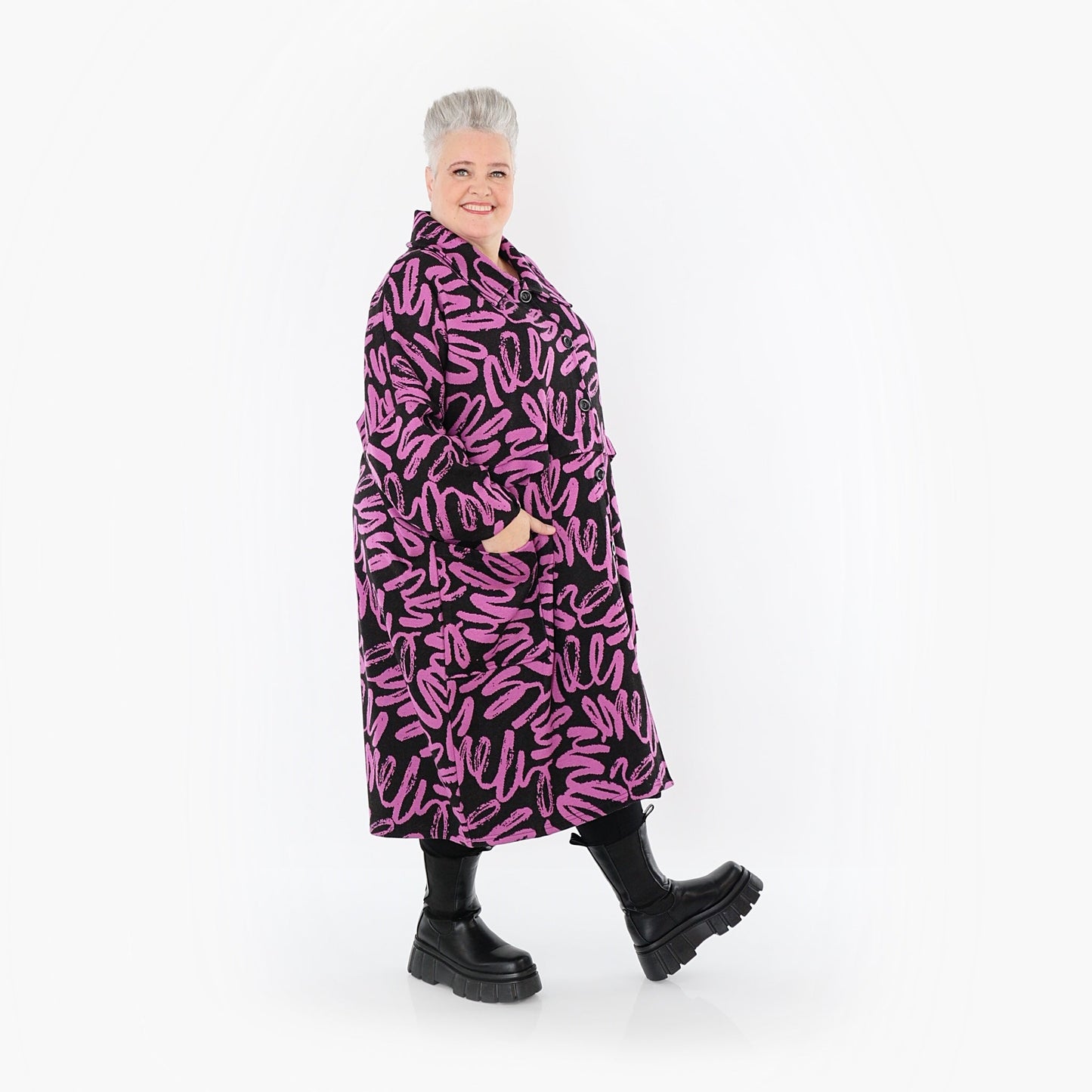 Akh 1529 07041 Coat Black Fuchsia 6