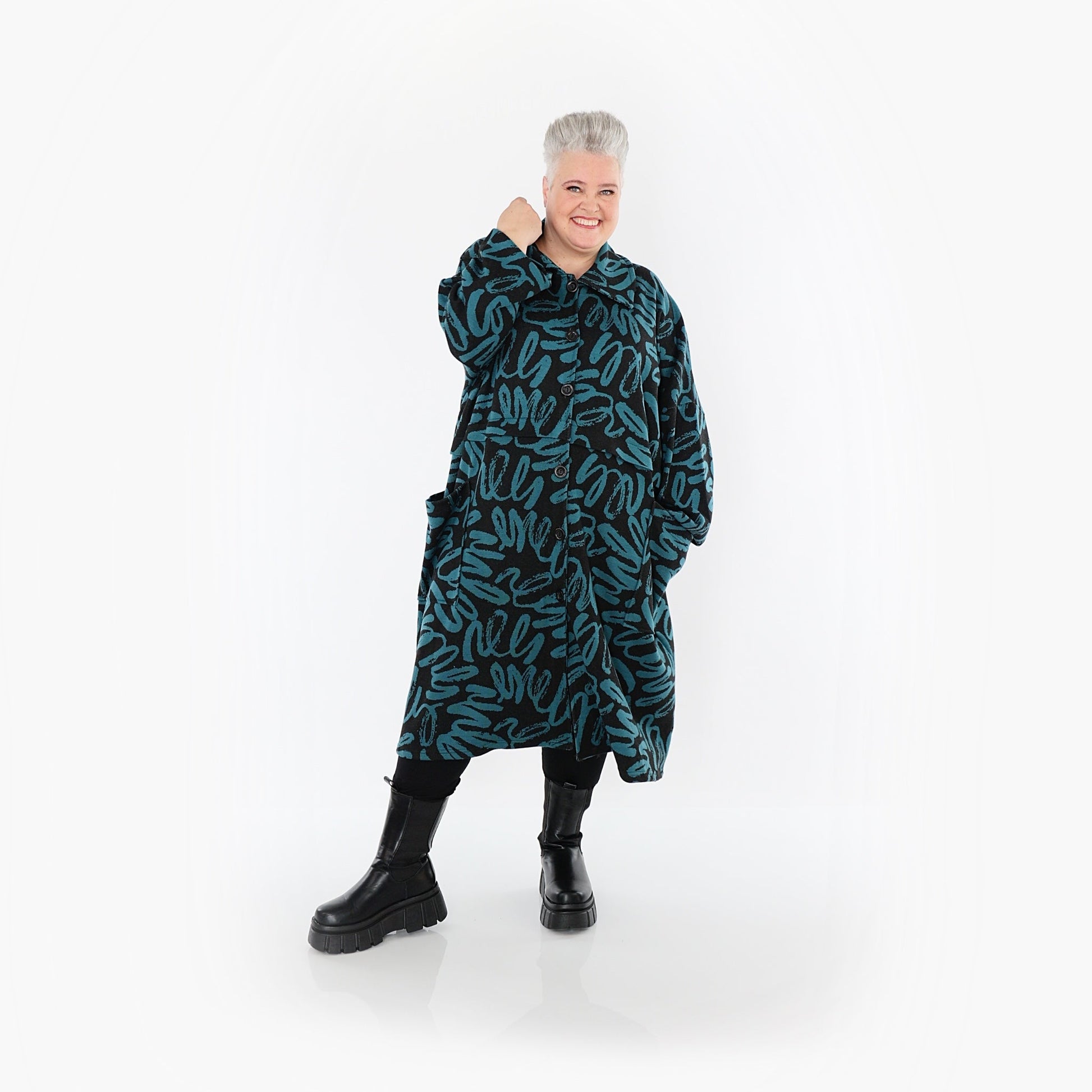 Akh 1529 07041 Coat Black Petrol 4