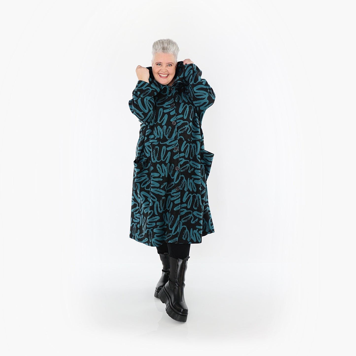 Akh 1529 07041 Coat Black Petrol 5