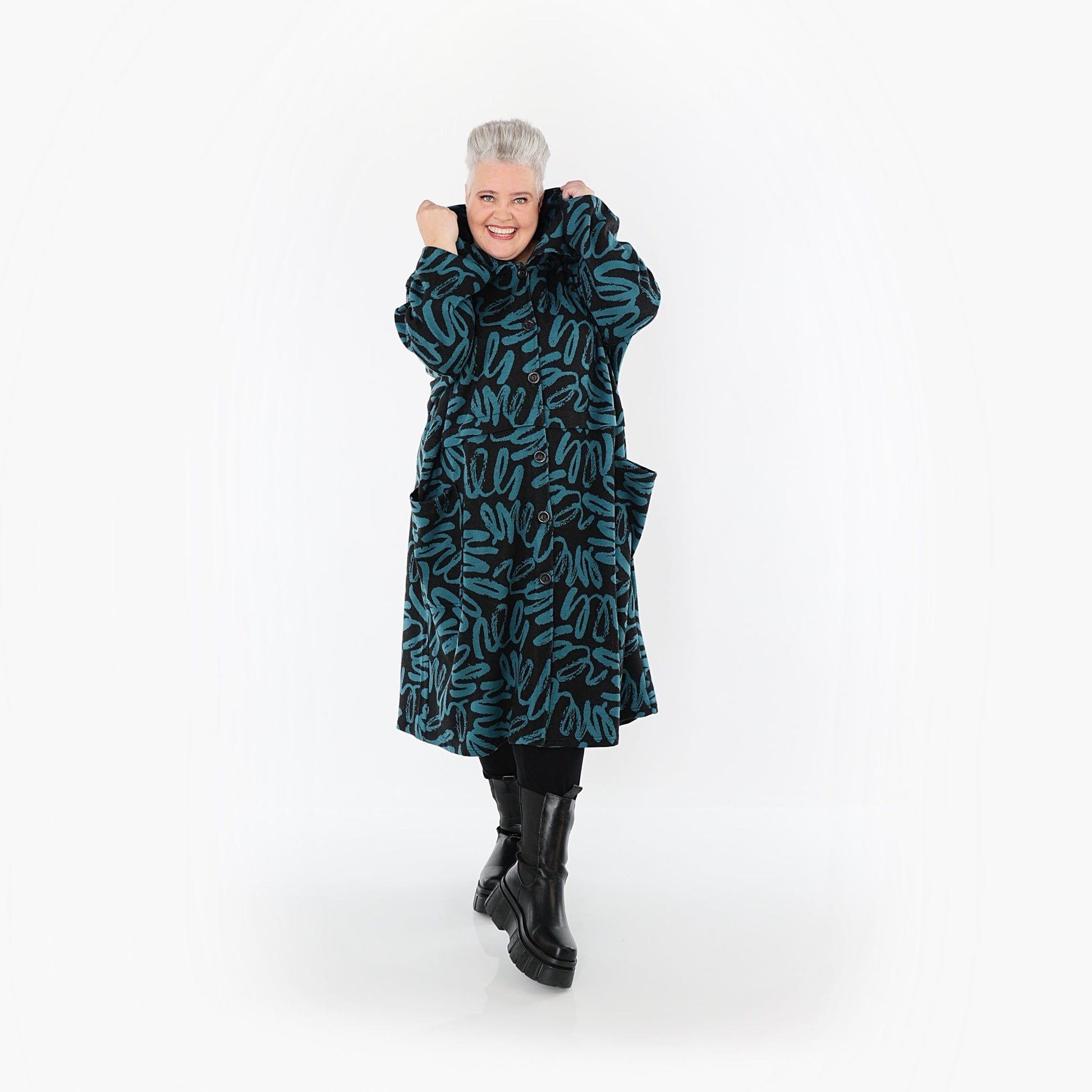 Akh 1529 07041 Coat Black Petrol 5