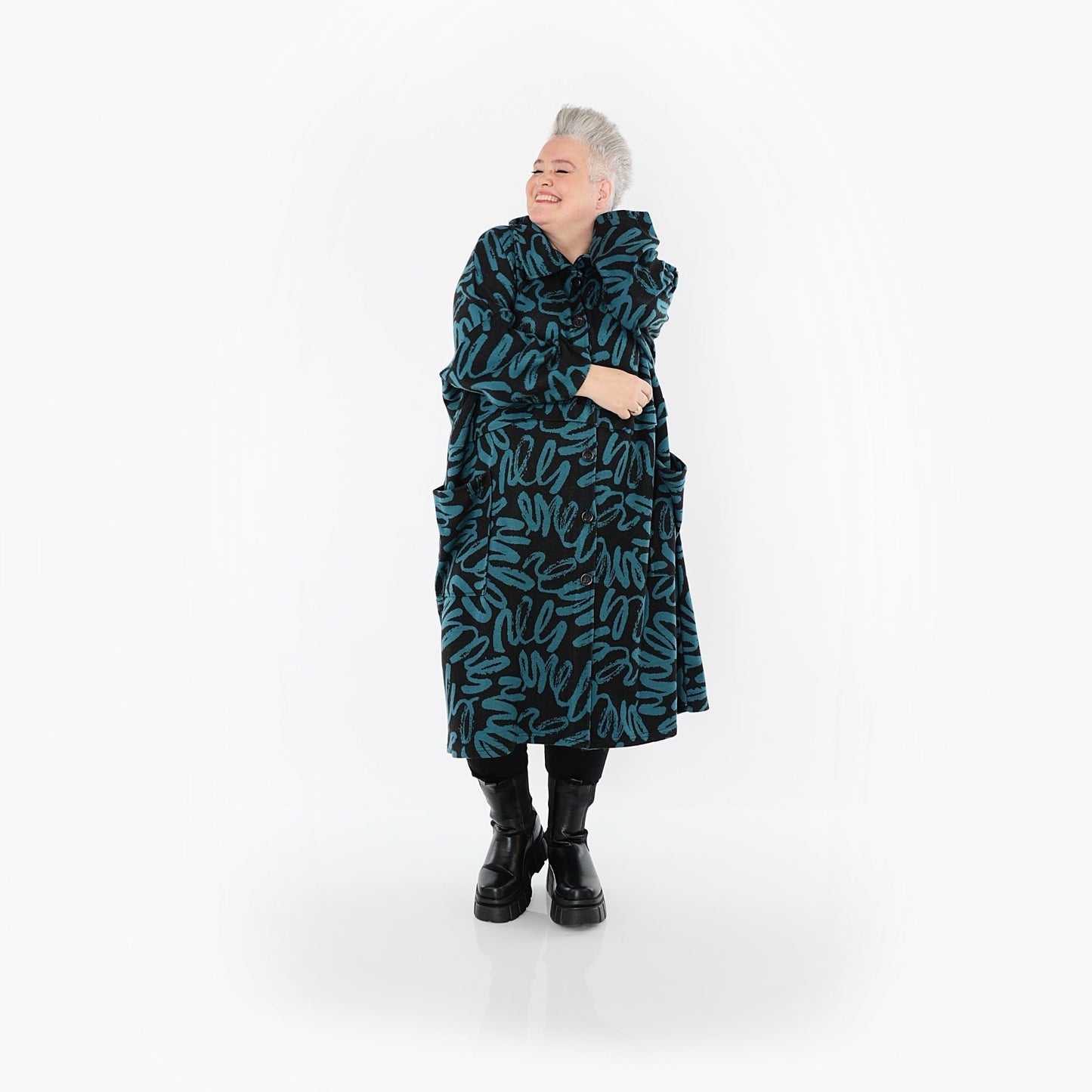 Akh 1529 07041 Coat Black Petrol 6