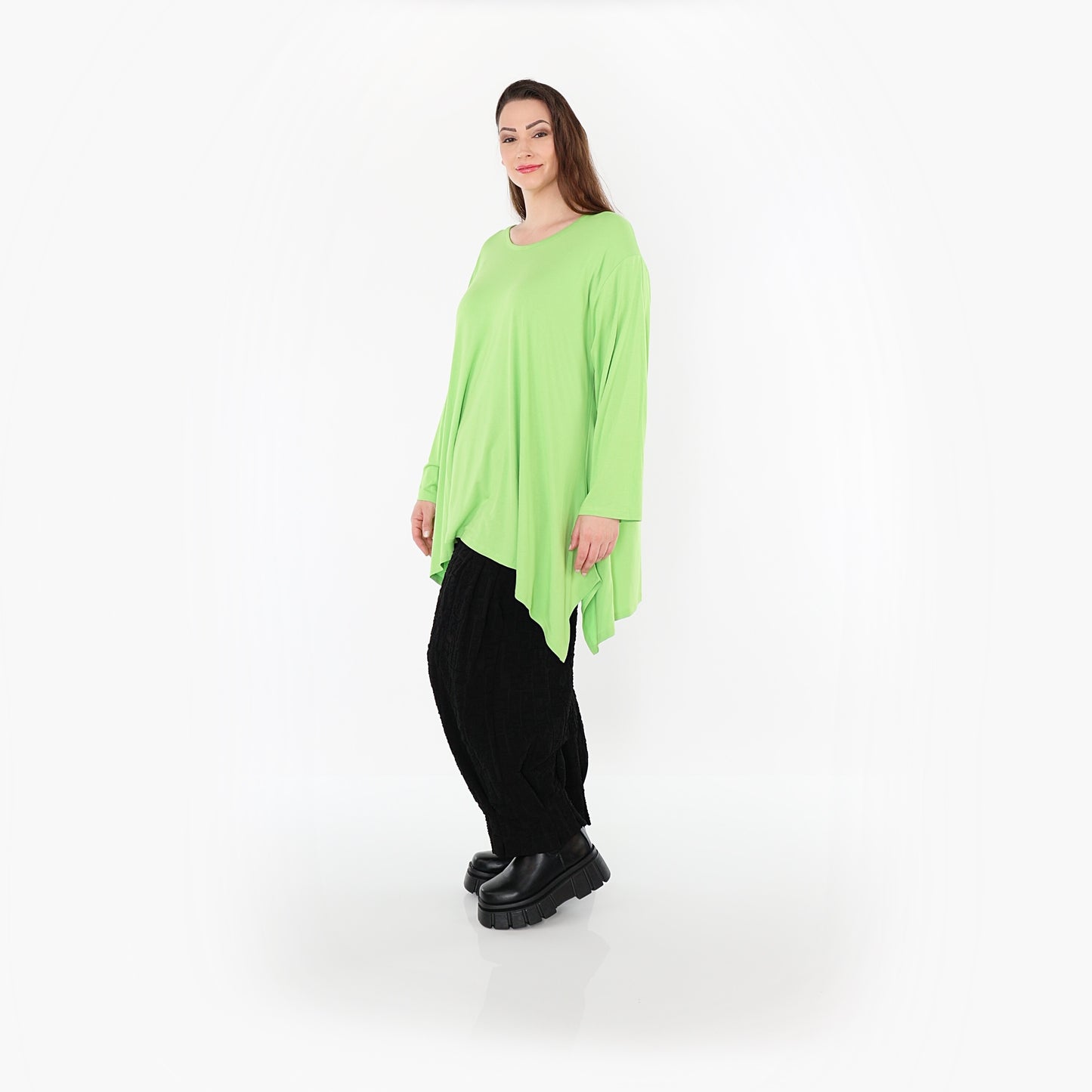 01019 "BasicLove" Tunic – Apple green