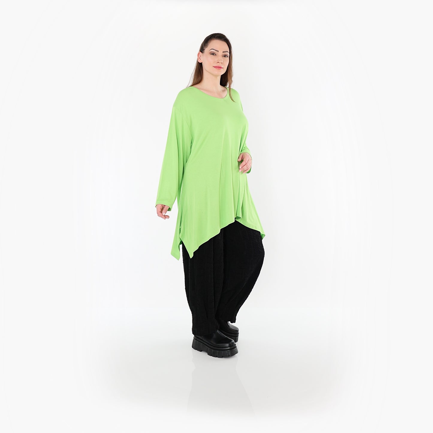 01019 "BasicLove" Tunic – Apple green