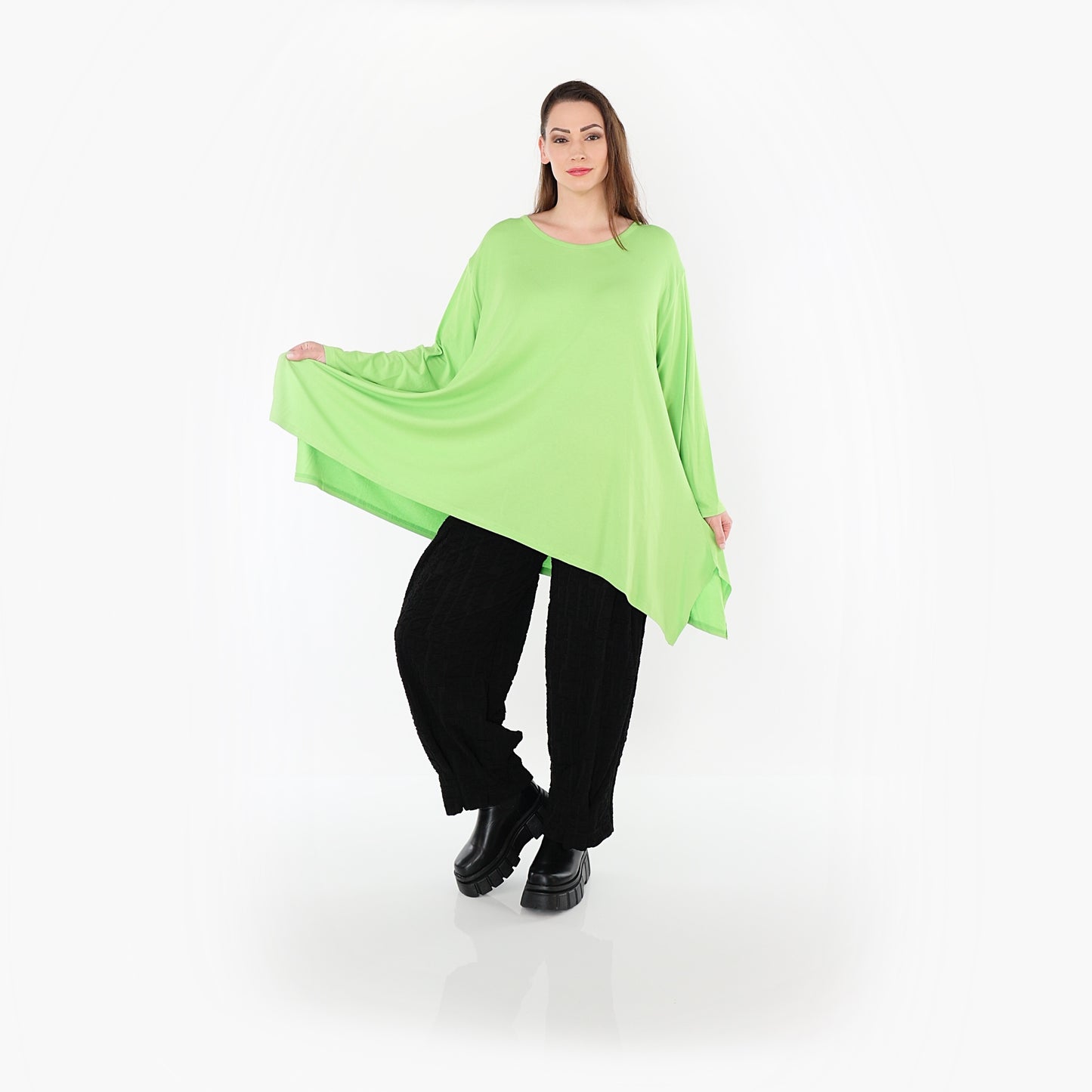 01019 "BasicLove" Tunic – Apple green