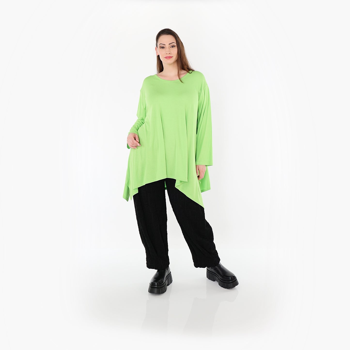 01019 "BasicLove" Tunic – Apple green