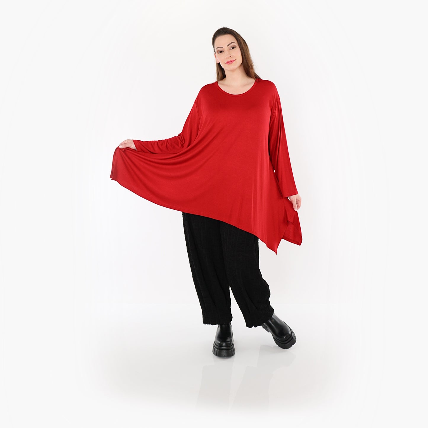 01019 "BasicLove" Tunic – Dark red