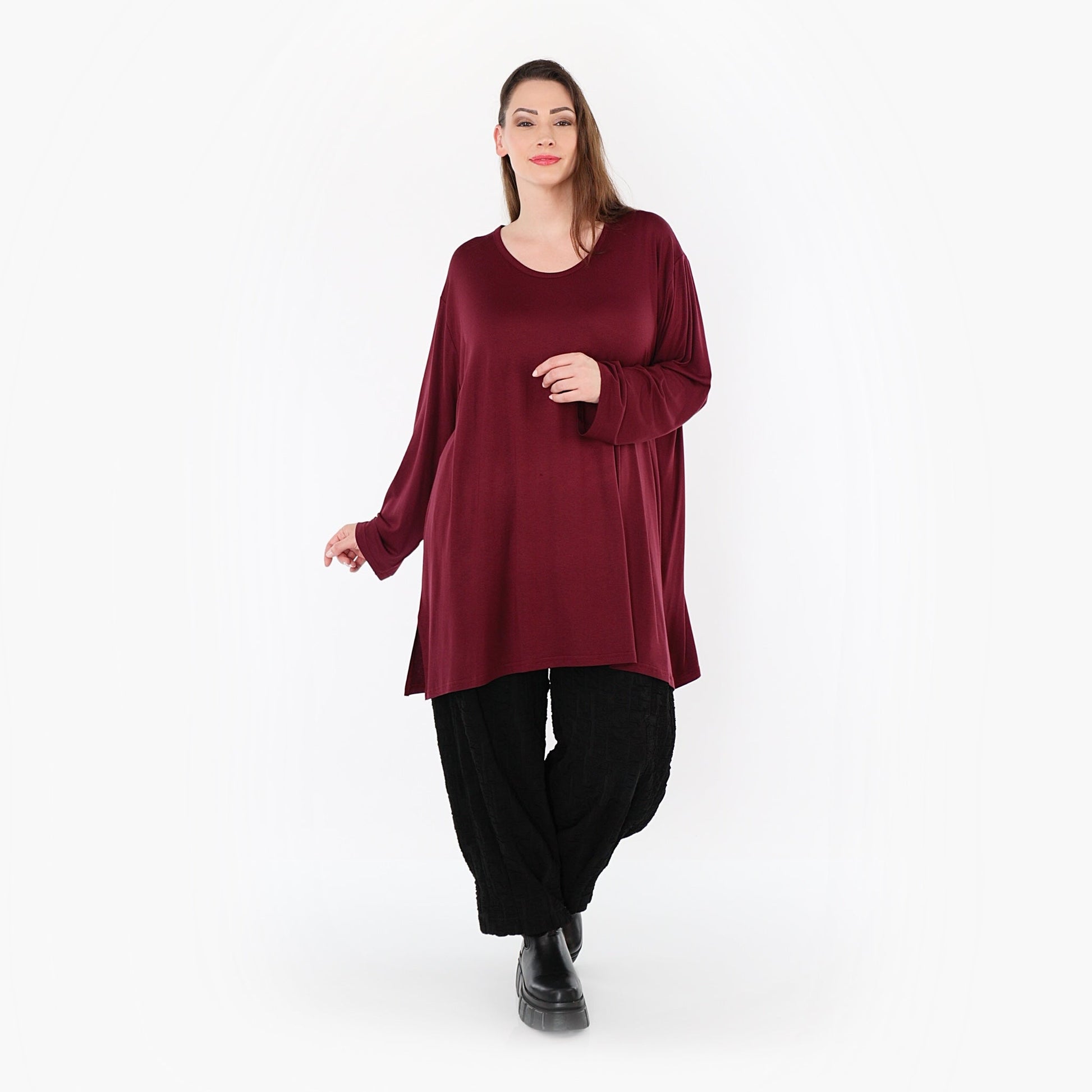 07054 "BasicLove" Shirt – Burgundy