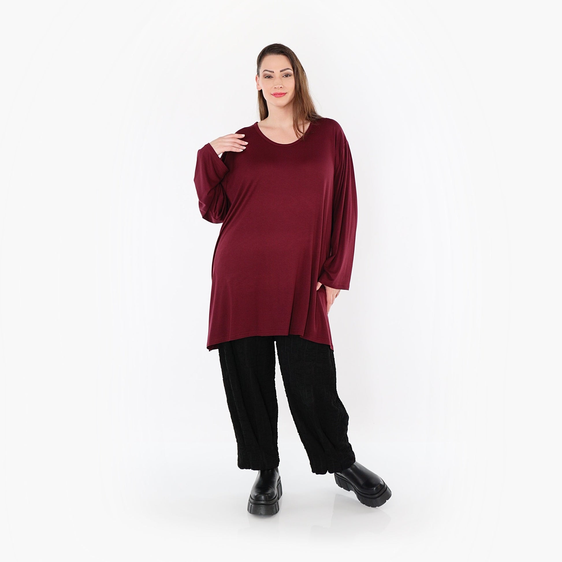 07054 "BasicLove" Shirt – Burgundy
