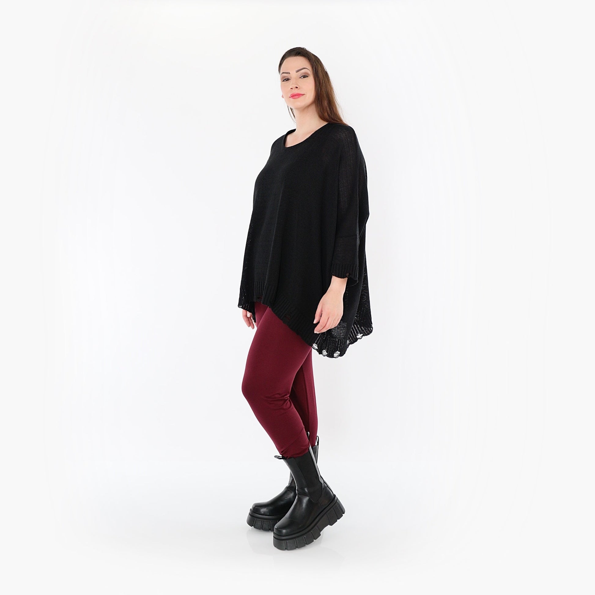 0P100 "BasicLove" Leggings – Burgundy