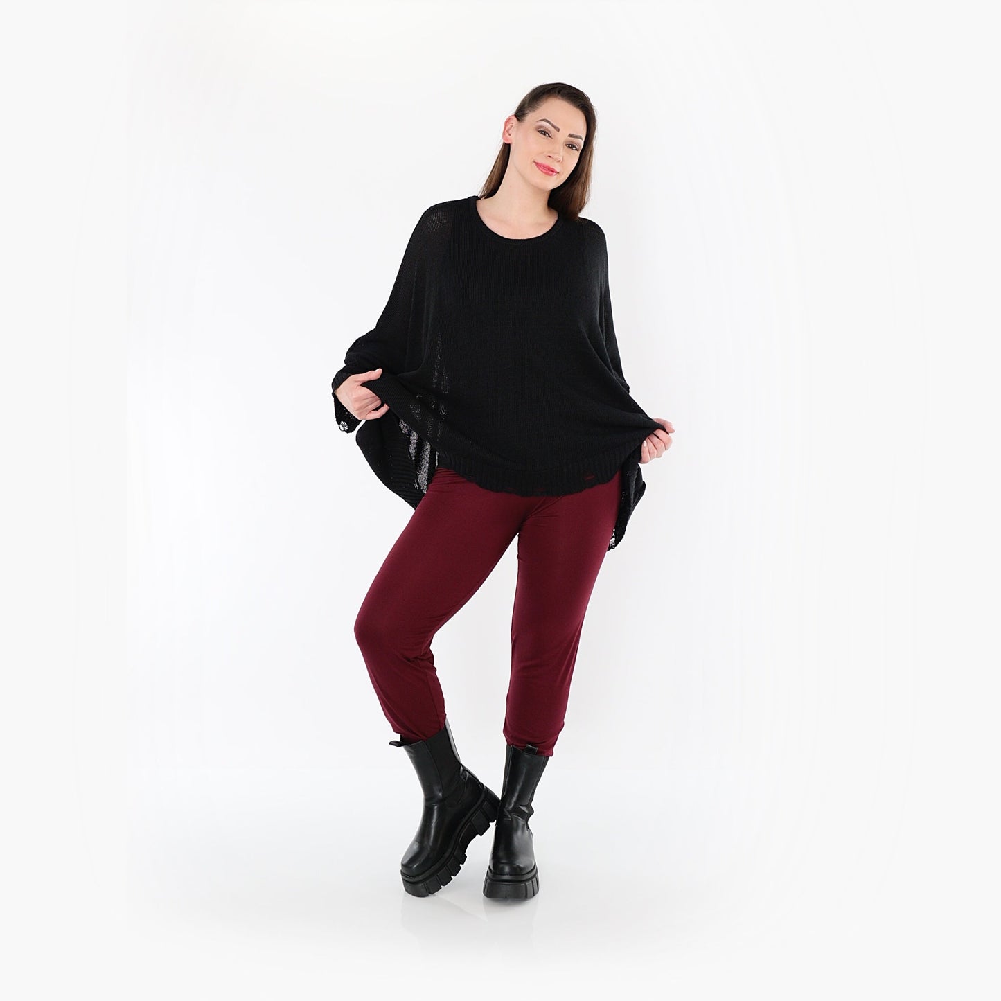 0P100 "BasicLove" Leggings – Burgundy