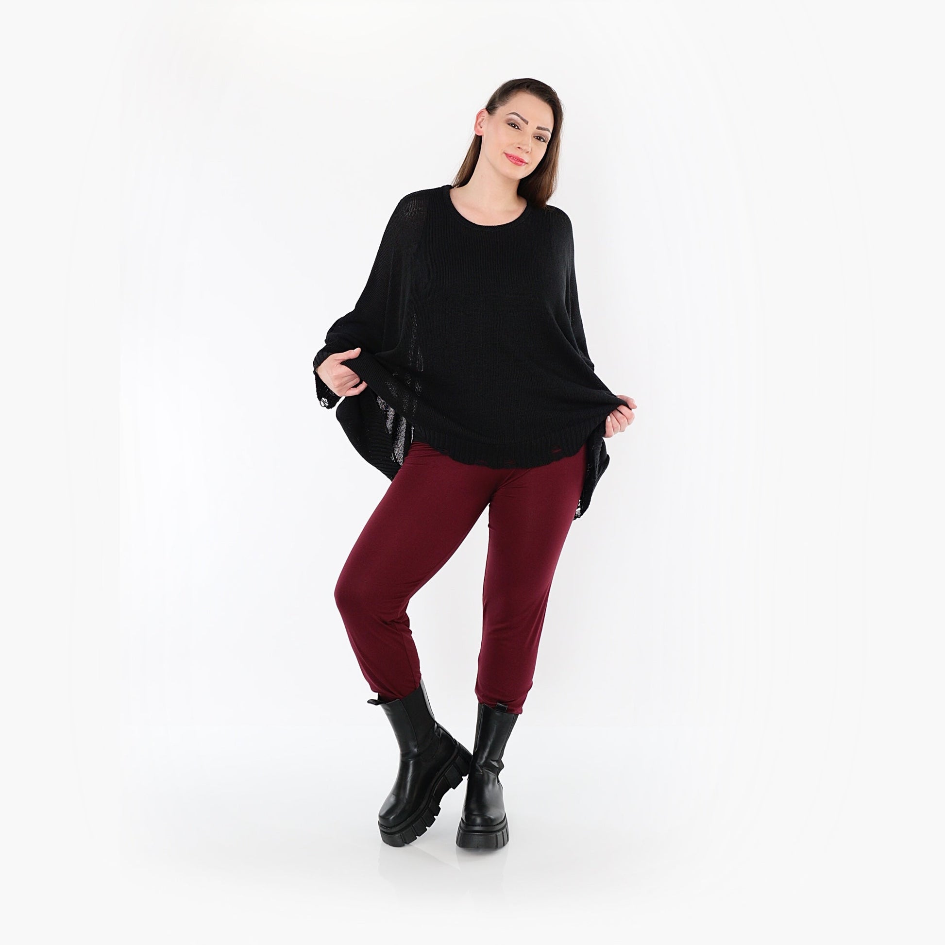 0P100 "BasicLove" Leggings – Burgundy