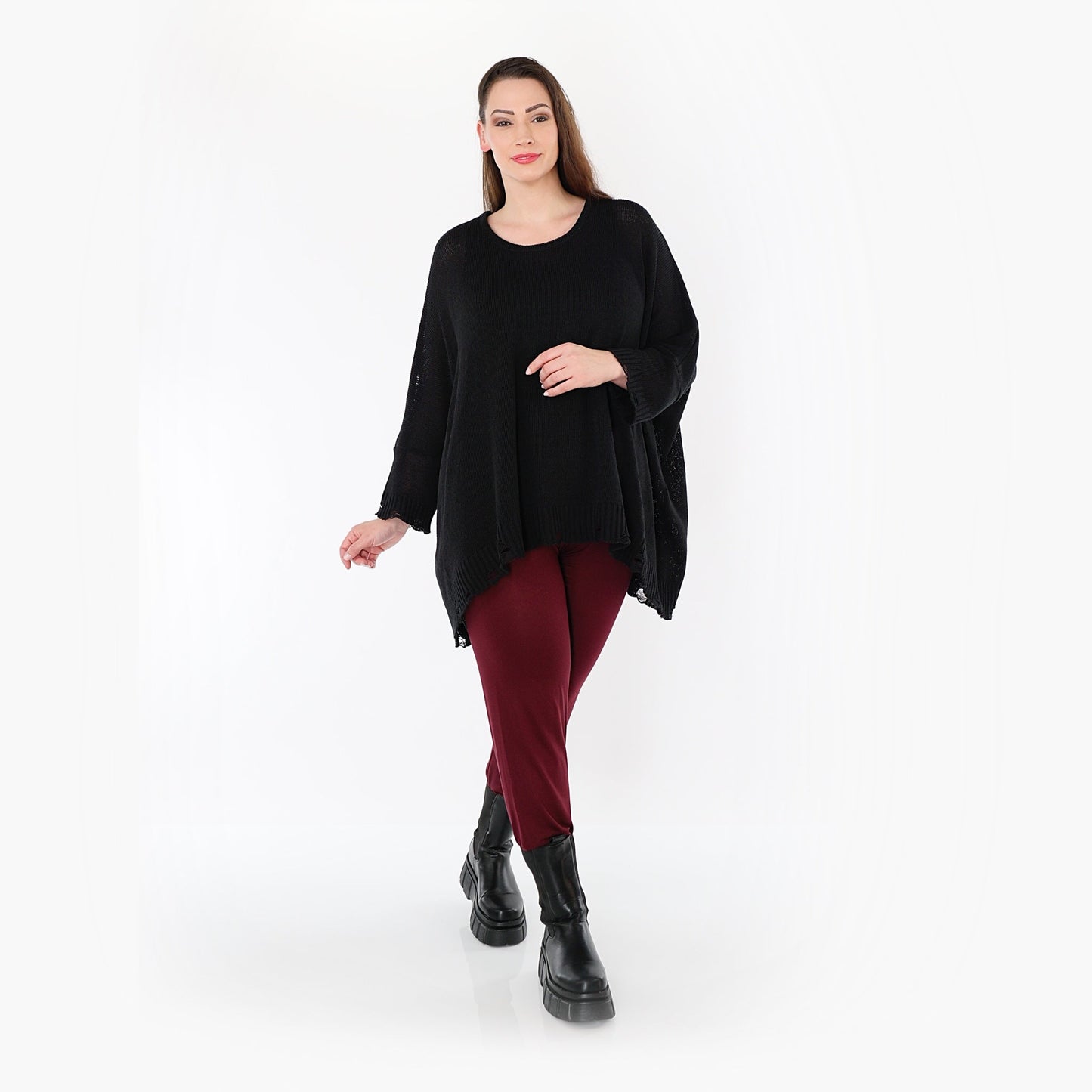 0P100 "BasicLove" Leggings – Burgundy